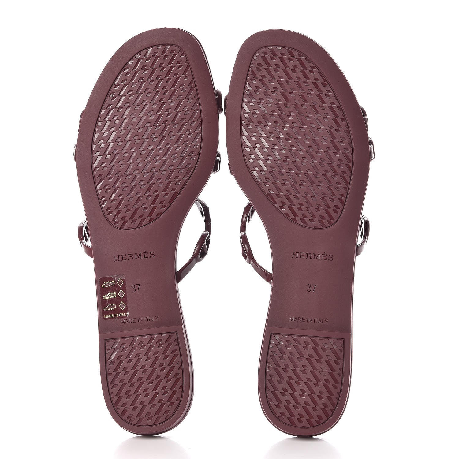 Hermes Rubber Chaine d'Ancre Rivage Sandals 37 Bordeaux 5 of 8