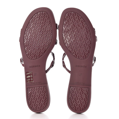 Hermes Rubber Chaine d'Ancre Rivage Sandals 37 Bordeaux 5 of 8