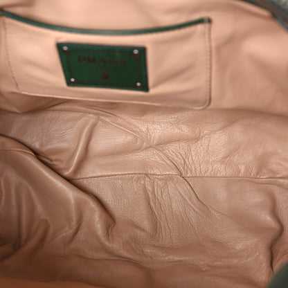 Prada Nappa Gaufre Double Zip Tote Green 5 of 12