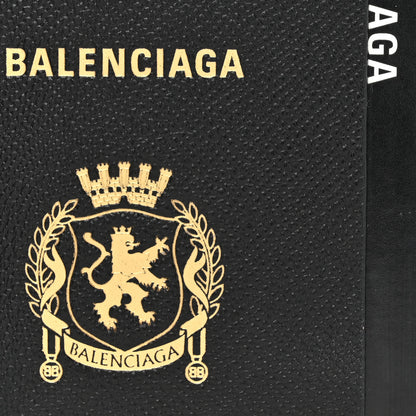 Balenciaga Textured Calfskin Passport Phone Holder Black 8 of 11
