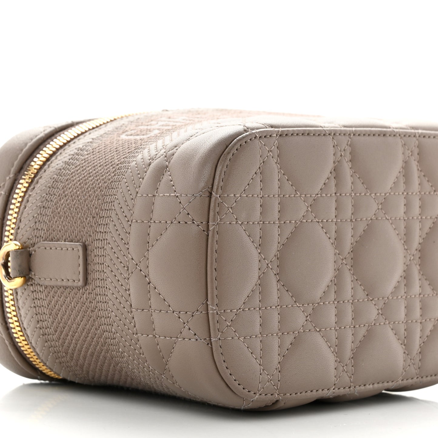Lambskin Cannage Small Diortravel Vanity Case Warm Taupe