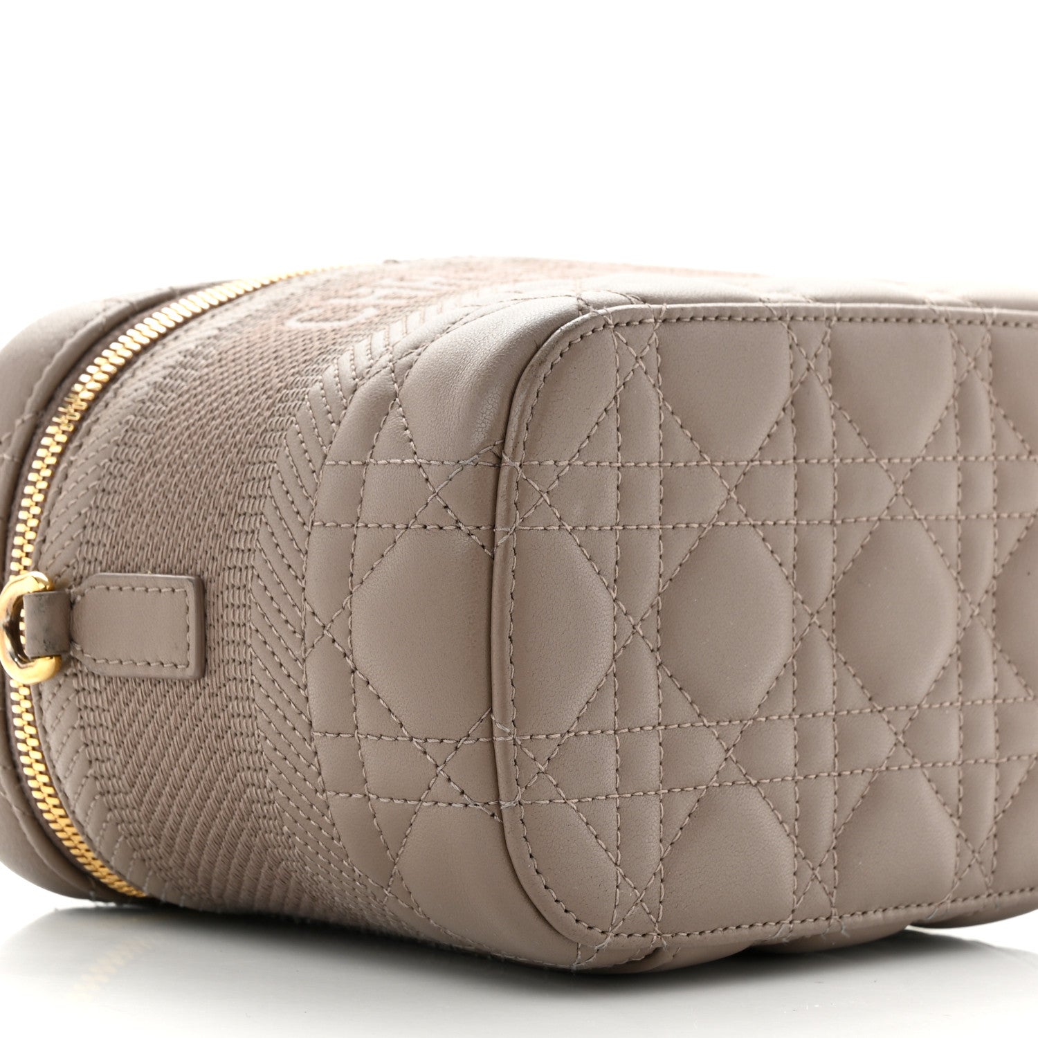 Christian Dior Lambskin Cannage Small Diortravel Vanity Case Warm Taupe 9 of 11