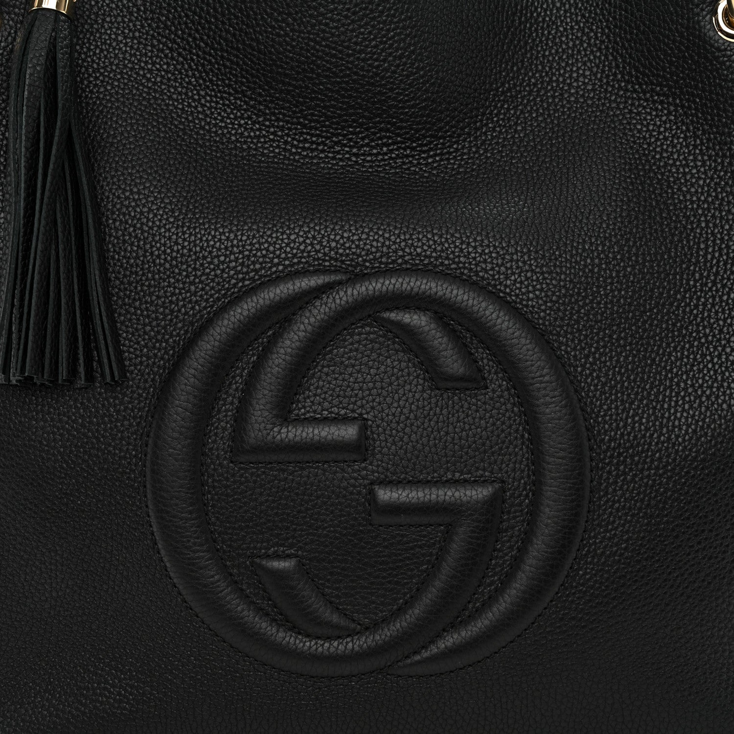 Gucci Pebbled Calfskin Large Soho Hobo Black 9 of 13