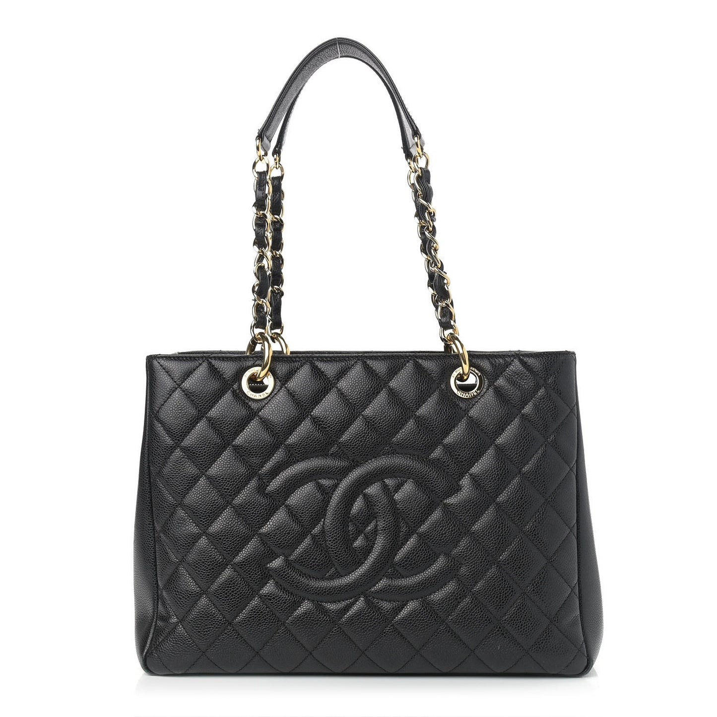 Caviar Quilted Grand Shopping Tote GST Black