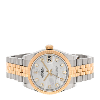 Rolex Stainless Steel 18K Yellow Gold Diamond Mother of Pearl 31mm Oyster Perpetual Datejust Watch 178273 2 of 5