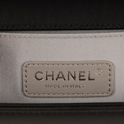 Chanel Calfskin Chevron Quilted Medium Boy Flap Black 6 of 8