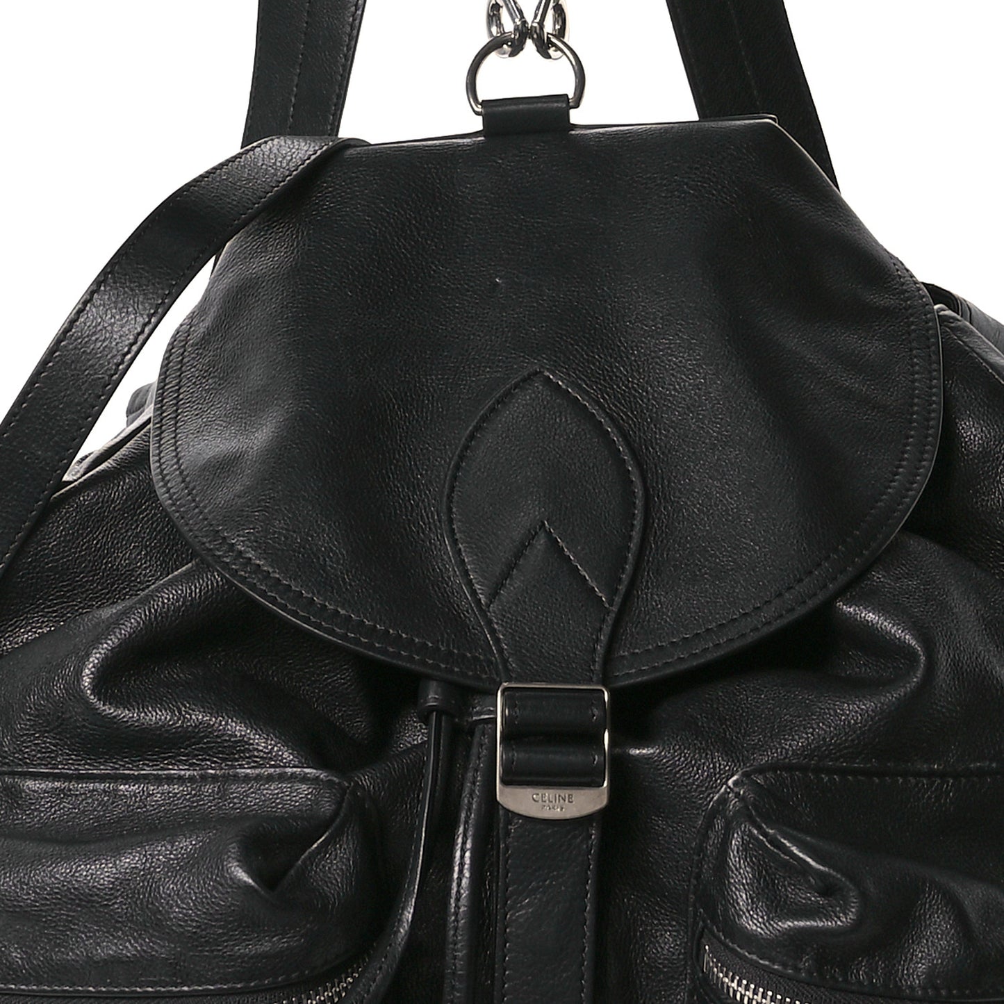 Calfskin Medium Biker Backpack Black