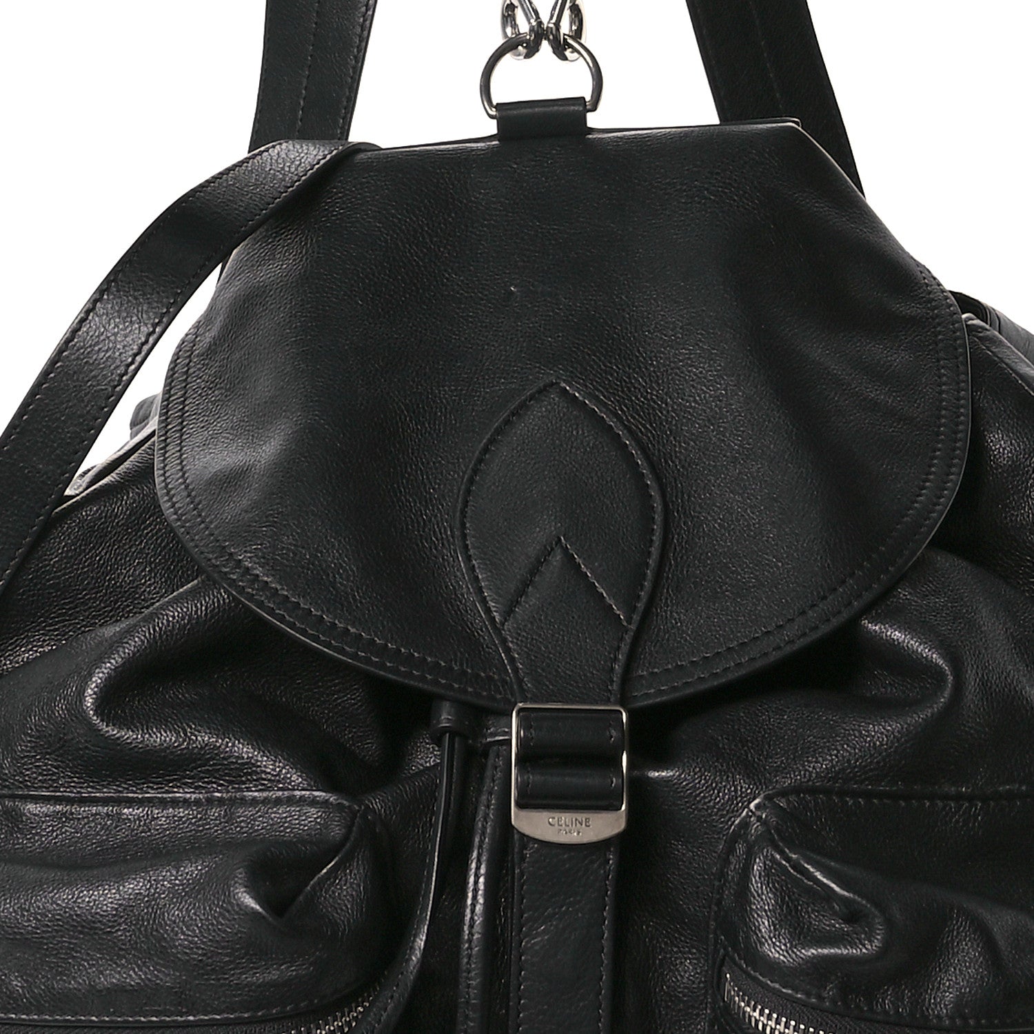 Celine Calfskin Medium Biker Backpack Black 9 of 12