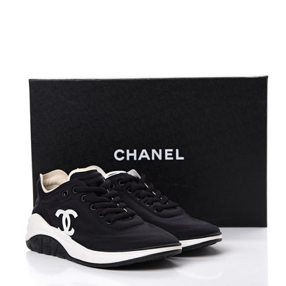 Chanel Lycra Womens CC Sneakers 35.5 Black 8 of 8