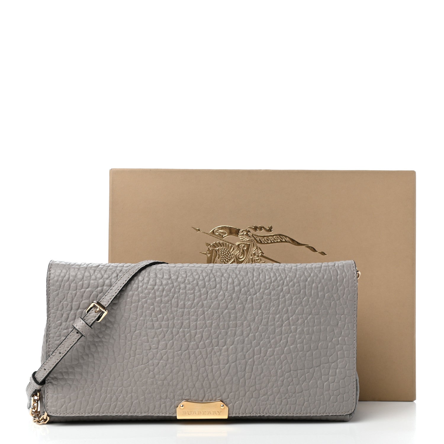 Burberry Signature Grain Medium Mildenhall Crossbody Bag Pale Grey 10 of 10