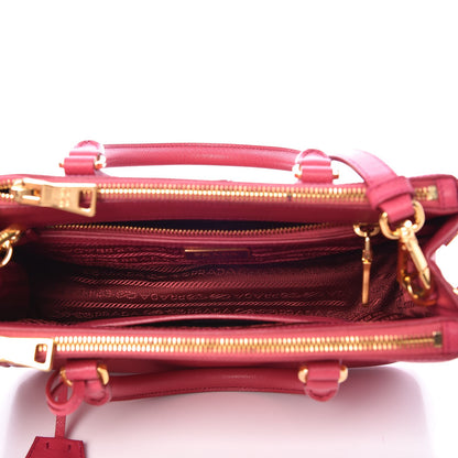 Prada Saffiano Mini Galleria Double Zip Tote Peonia 5 of 10
