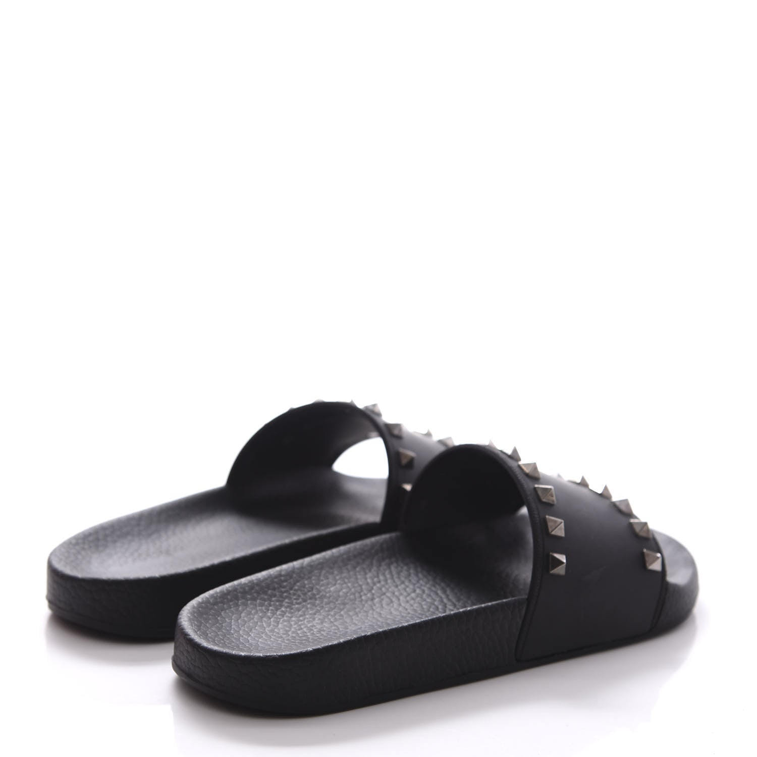 Valentino Garavani Rubber Rockstud Slide Sandals 38 Black 4 of 11
