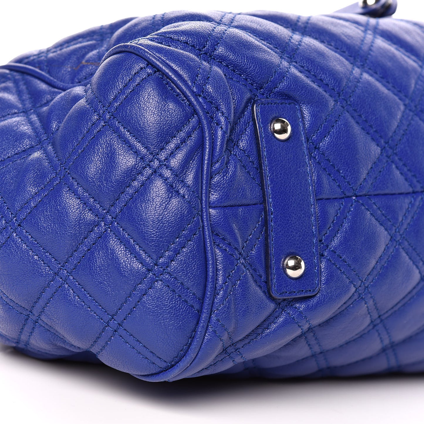 Calfskin Quilted Stam Bright Blue
