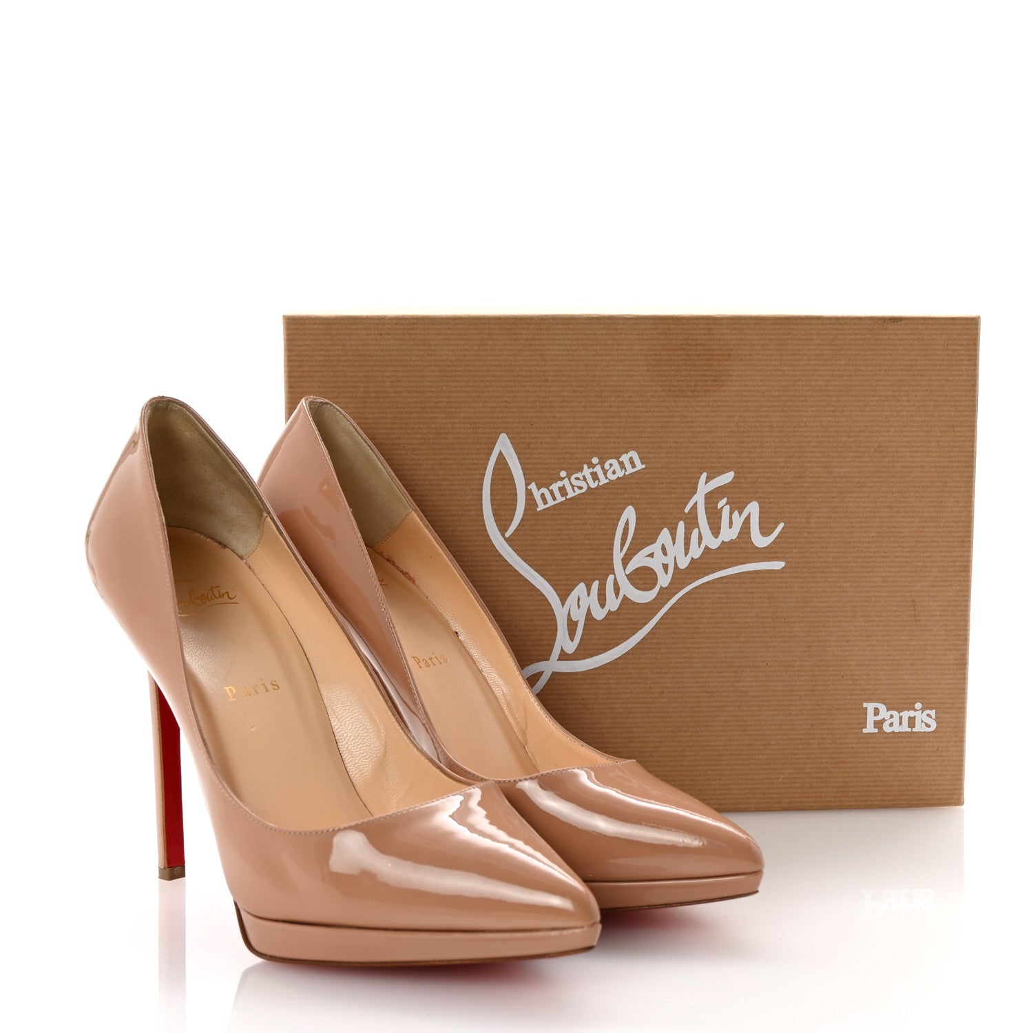 Christian Louboutin Patent Pigalle Plato 120 Pumps 40.5 Nude 9 of 9
