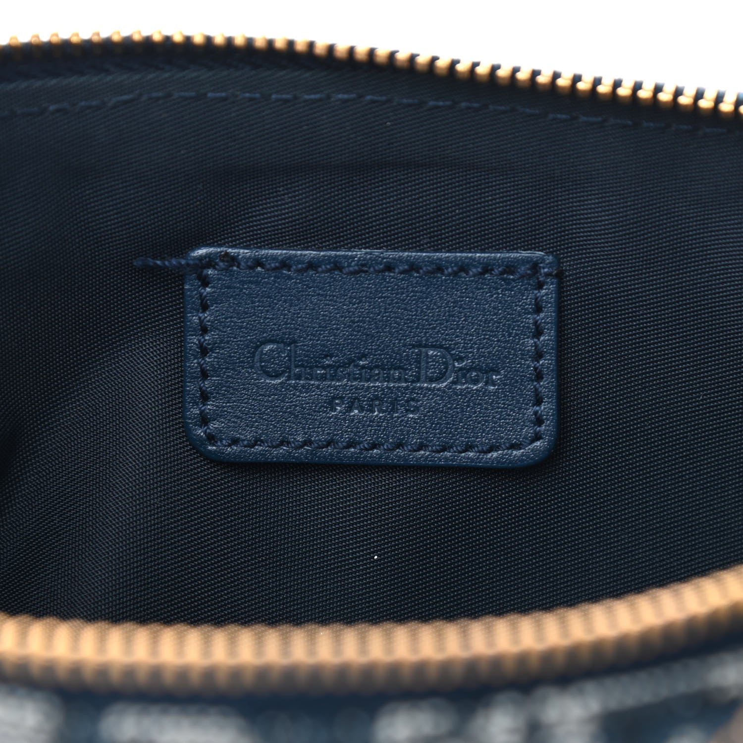 Christian Dior Monogram Mini Saddle Pochette Navy 6 of 10