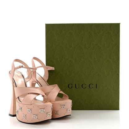 Gucci Malaga Kid Interlocking G Studs 155mm Platform Sandals 40 Perfect Pink 8 of 8