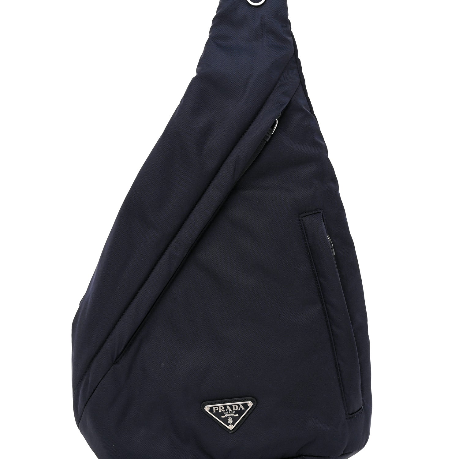 Prada Re-Nylon Vitello Metal Triangle Logo Sling Backpack Bleu 7 of 14