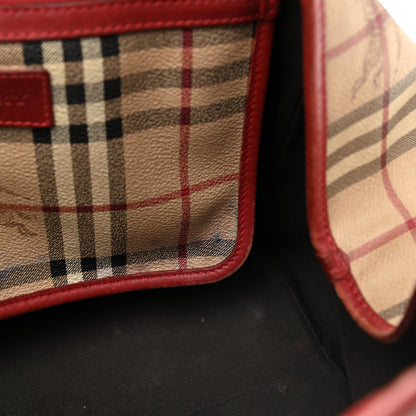 Burberry Haymarket Check Small Canterbury Tote Military Red 9 of 17