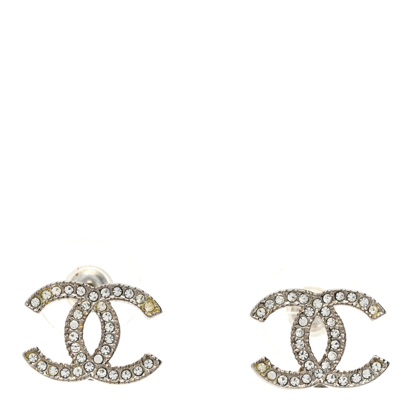 Crystal CC Earrings Silver