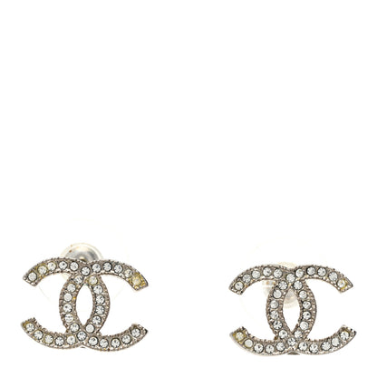 Chanel Crystal CC Earrings Silver 1 of 4