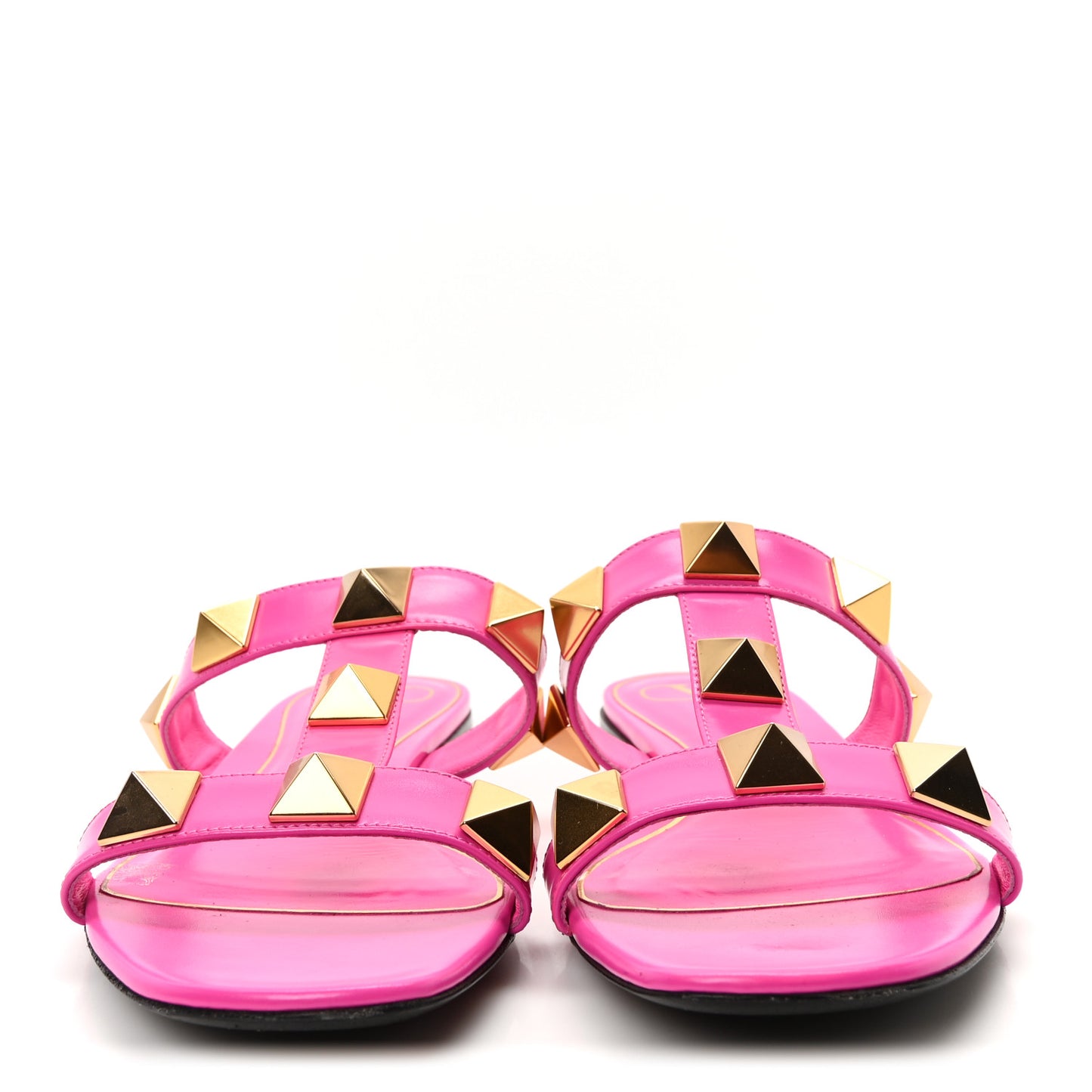 Calfskin Roman Stud Flat Sandals 40 Feminine Pink