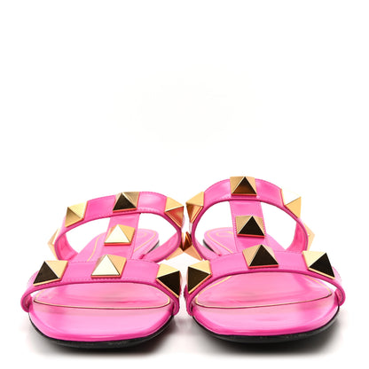 Valentino Garavani Calfskin Roman Stud Flat Sandals 40 Feminine Pink 3 of 9