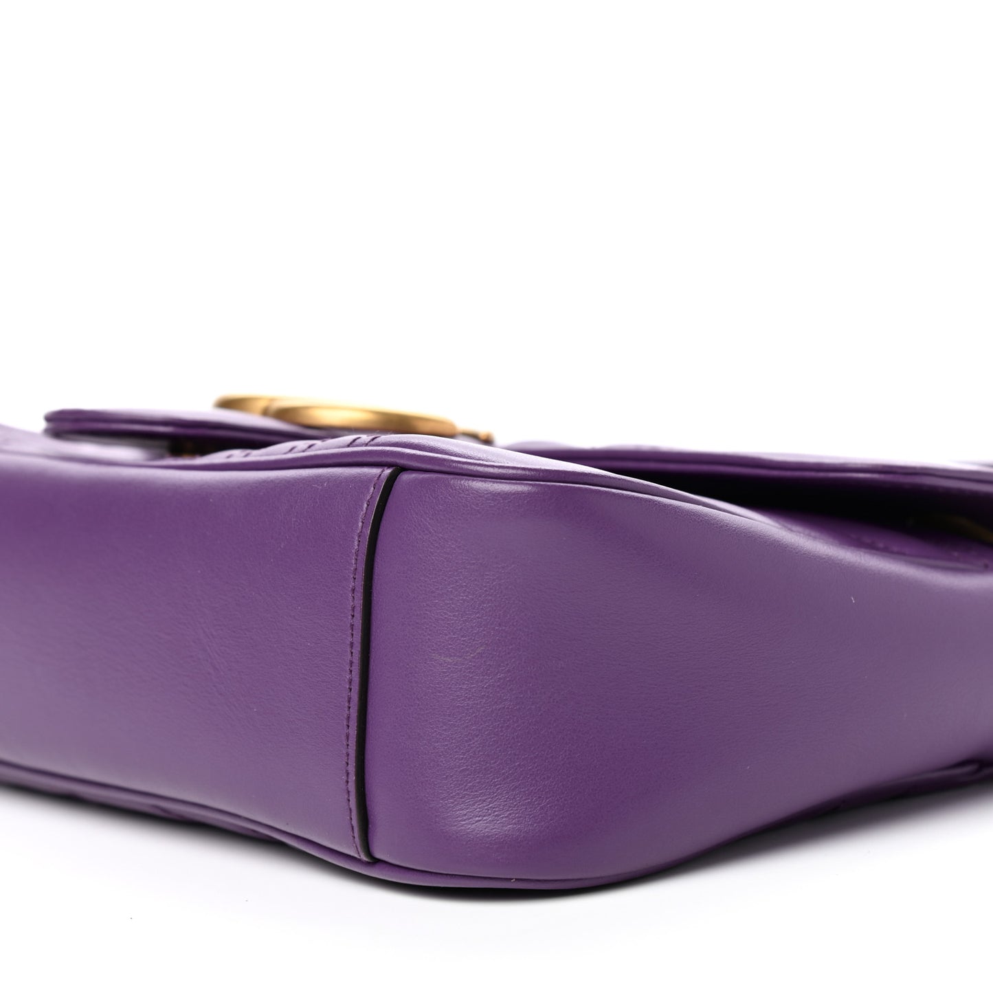 Calfskin Matelasse Small GG Marmont Shoulder Bag Shine Purple