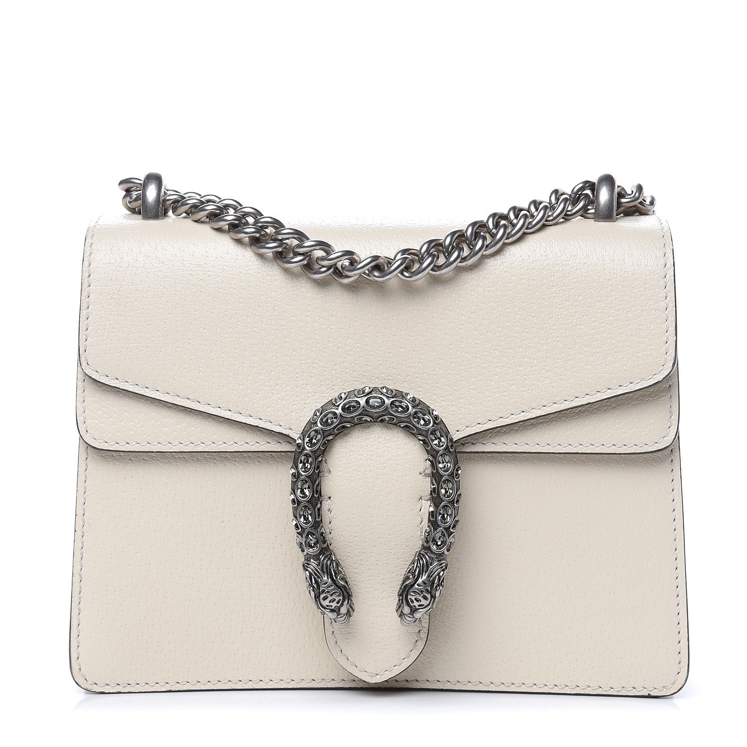 Gucci Textured Calfskin Crystal Mini Dionysus Shoulder Bag Mystic White 1 of 10
