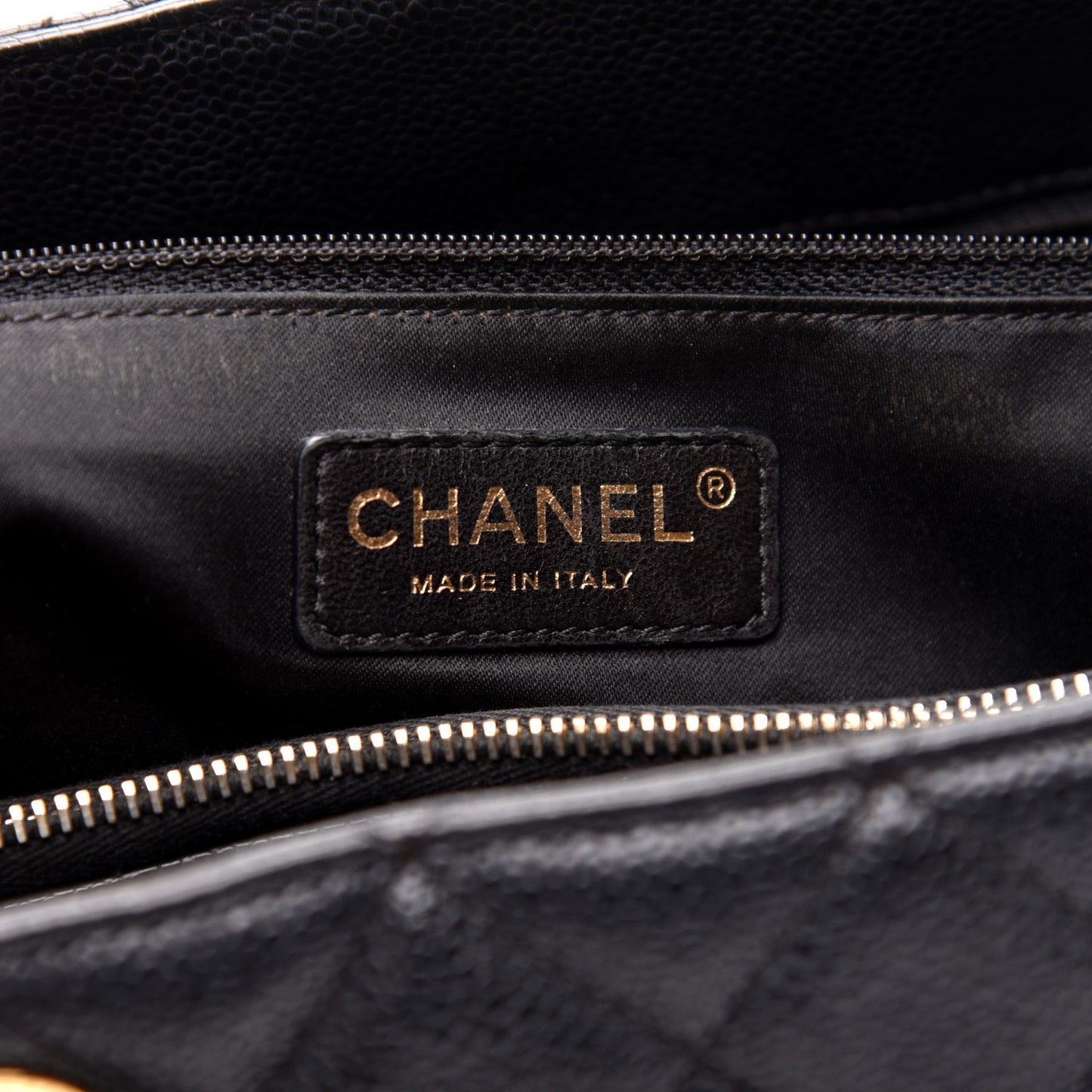 Caviar Quilted Grand Shopping Tote GST Black