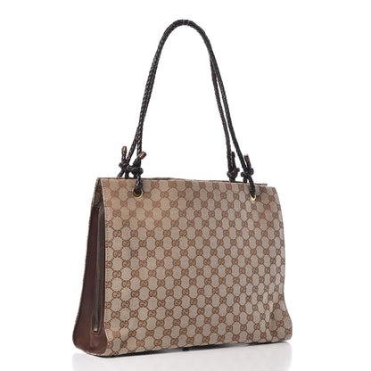 Gucci Monogram Woven Shoulder Bag Brown 3 of 18