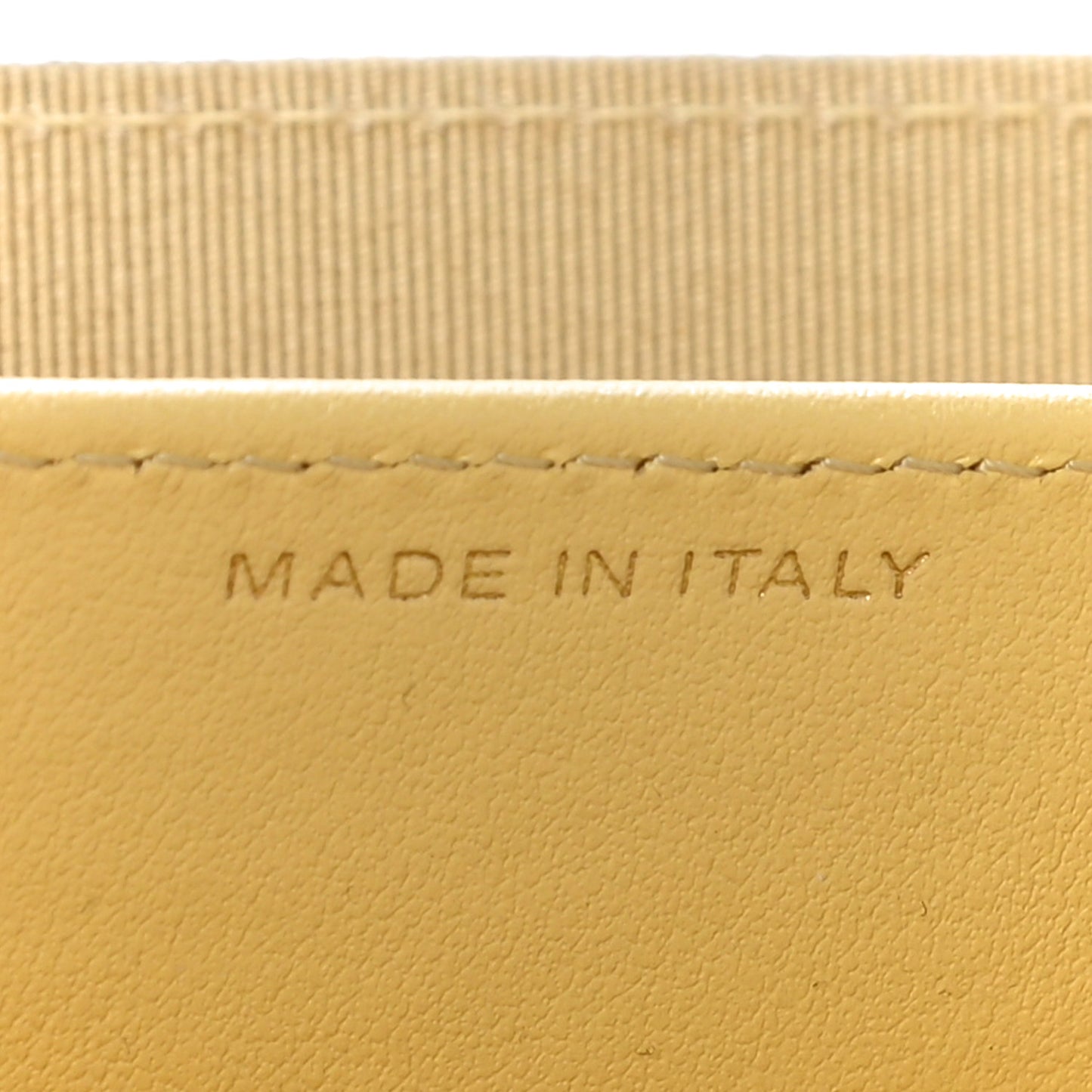 Iridescent Caviar Quilted Flap Card Holder Yellow
