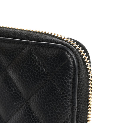 Chanel Caviar Quilted Large Gusset Zip Around Wallet Black 13 of 15