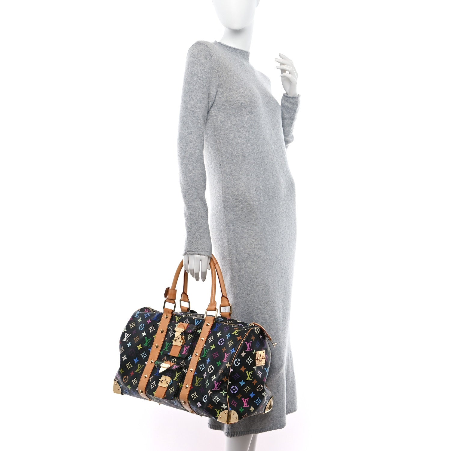 Louis Vuitton Monogram Multicolor Keepall 45 Black 2 of 13