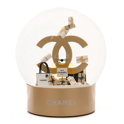 Chanel Glass CC Shopping Bag Snow Globe Gold 1 of 8