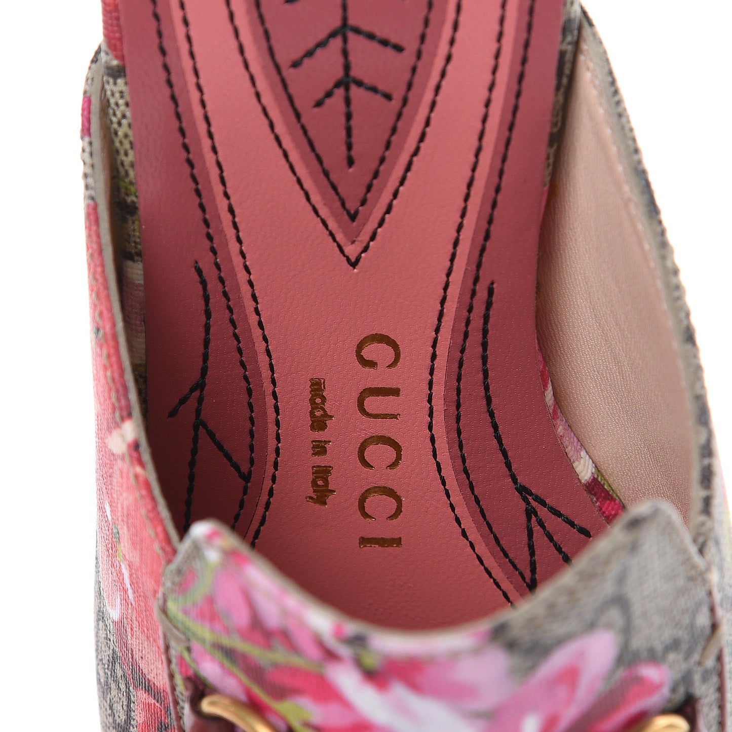 GG Supreme Monogram Blooms Womens Princetown Slippers 35 Beige Multicolor Dry Rose