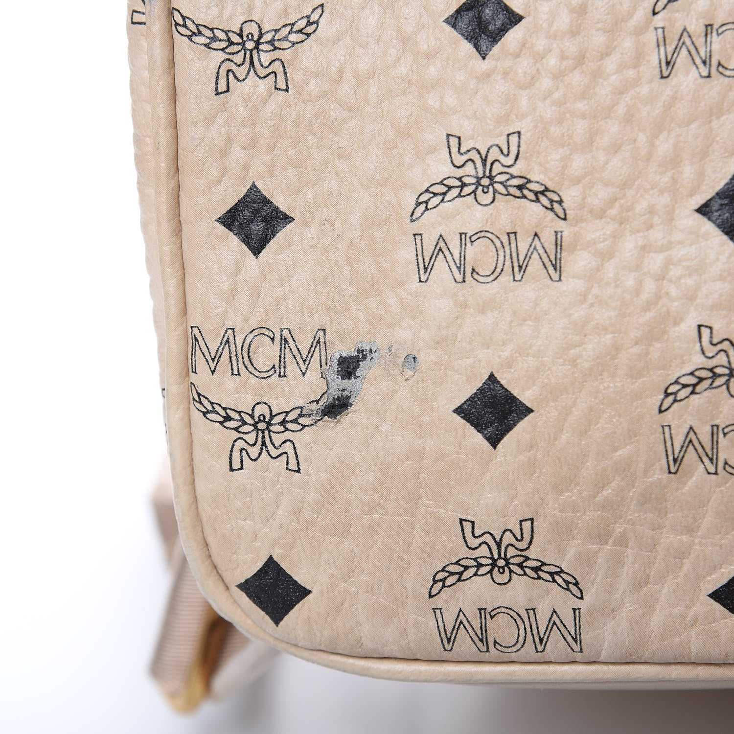 MCM Visetos Medium Side Studs Stark Backpack Beige 17 of 18