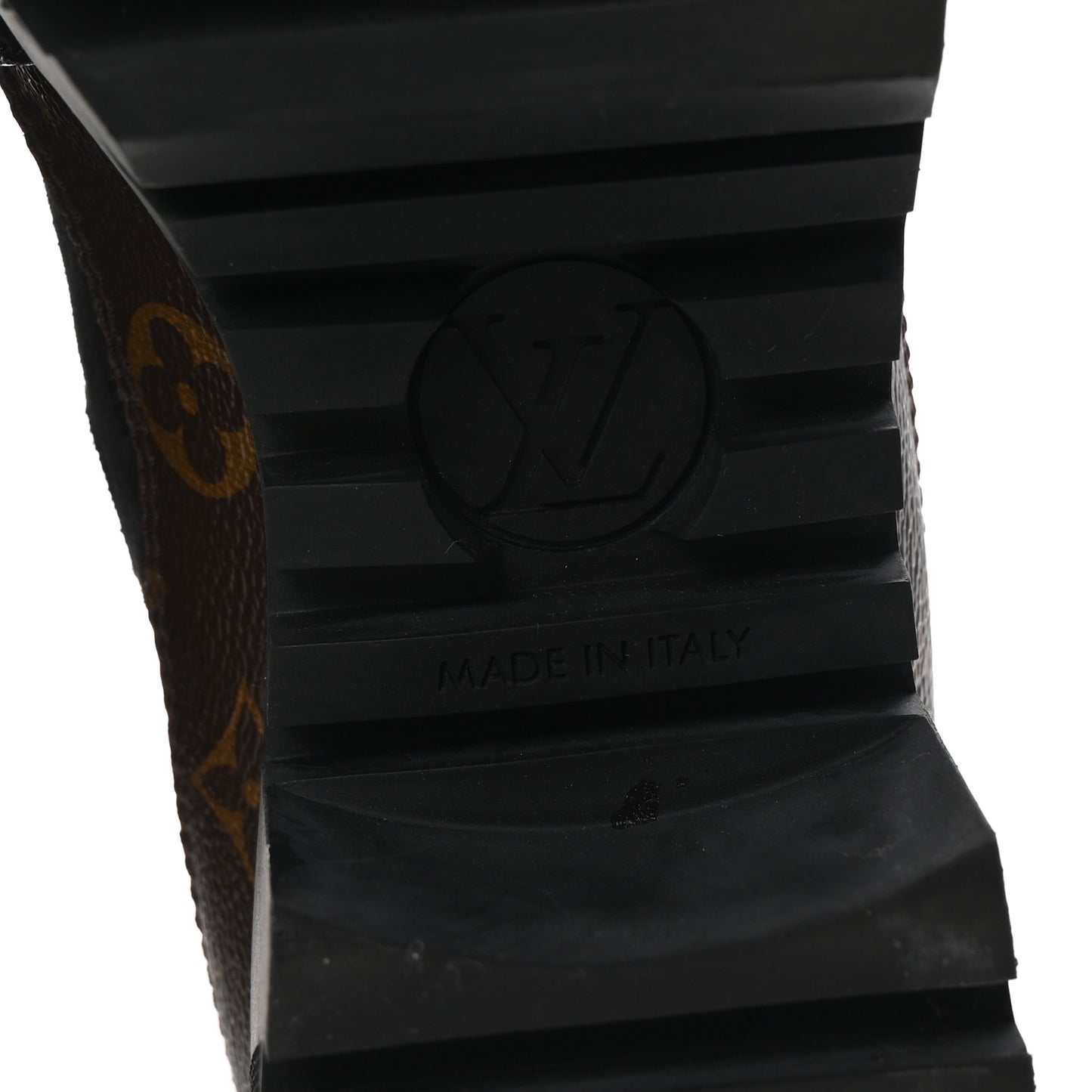 Suede Calfskin Monogram Laureate Platform Desert Boots 40 Black