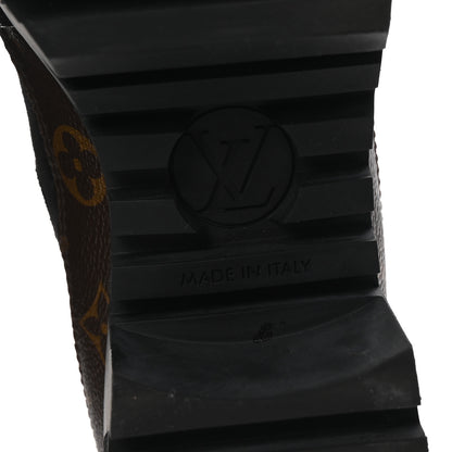Louis Vuitton Suede Calfskin Monogram Laureate Platform Desert Boots 40 Black 7 of 9