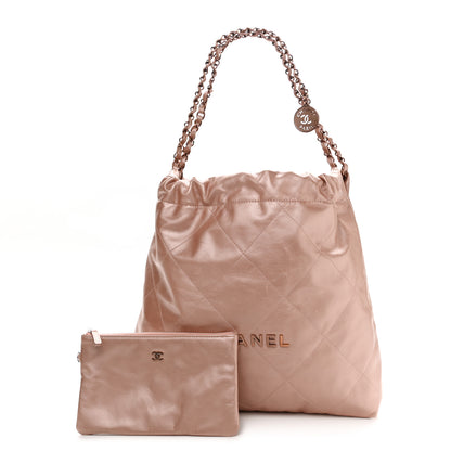 Chanel Metallic Calfskin Quilted Chanel 22 Pink 1 of 11