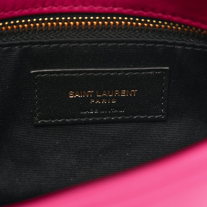 Saint Laurent Lambskin Quilted Toy Loulou Puffer Monogram Chain Satchel Bubblegum 7 of 9