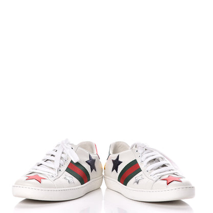 Gucci Calfskin Ayers Web Star Embroidered Womens Ace Sneakers 36 White Multi 6 of 11