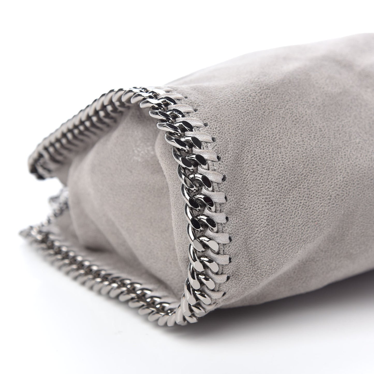 Shaggy Deer Mini Falabella Fold Over Tote Light Grey