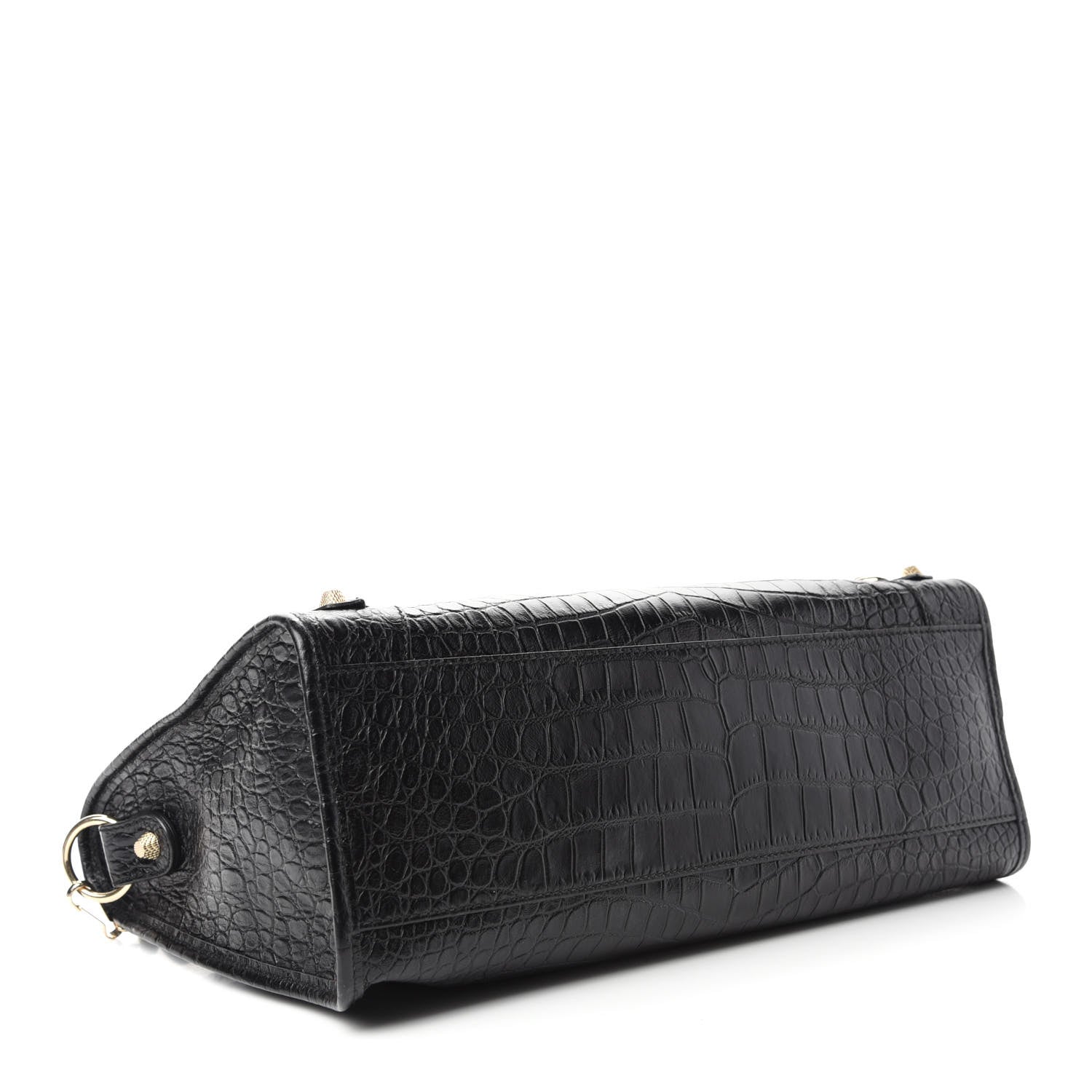 Balenciaga Calfskin Crocodile Embossed Giant 12 Gold Hardware City Black 4 of 10