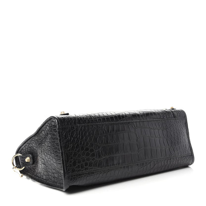 Balenciaga Calfskin Crocodile Embossed Giant 12 Gold Hardware City Black 4 of 10
