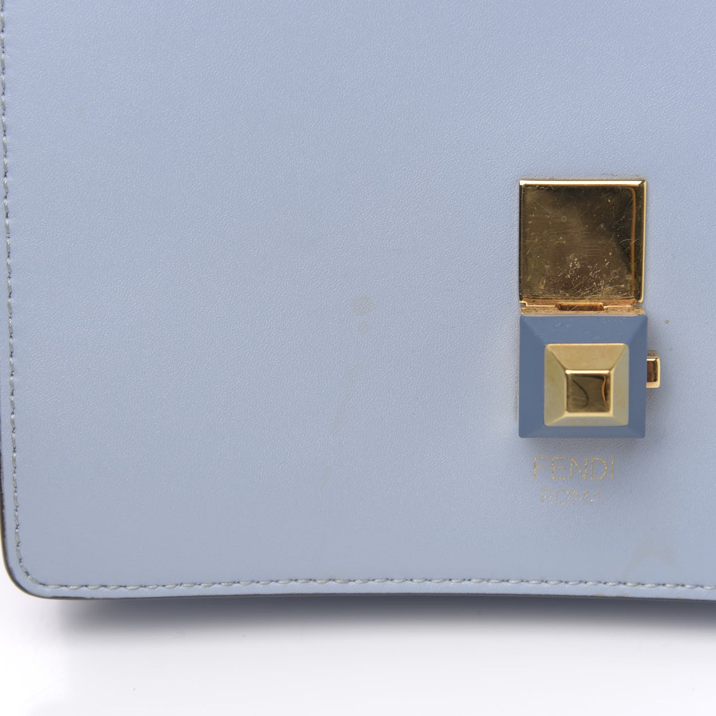 Vitello Liberty Studded Small Kan I Shoulder Bag Azzurro Polvere