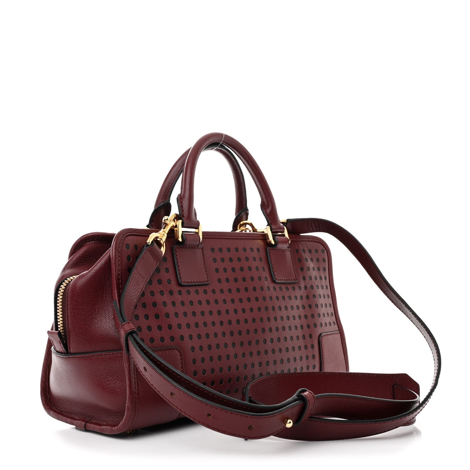 Loewe Calfskin Perforated Amazona 28 Berry 3 of 9