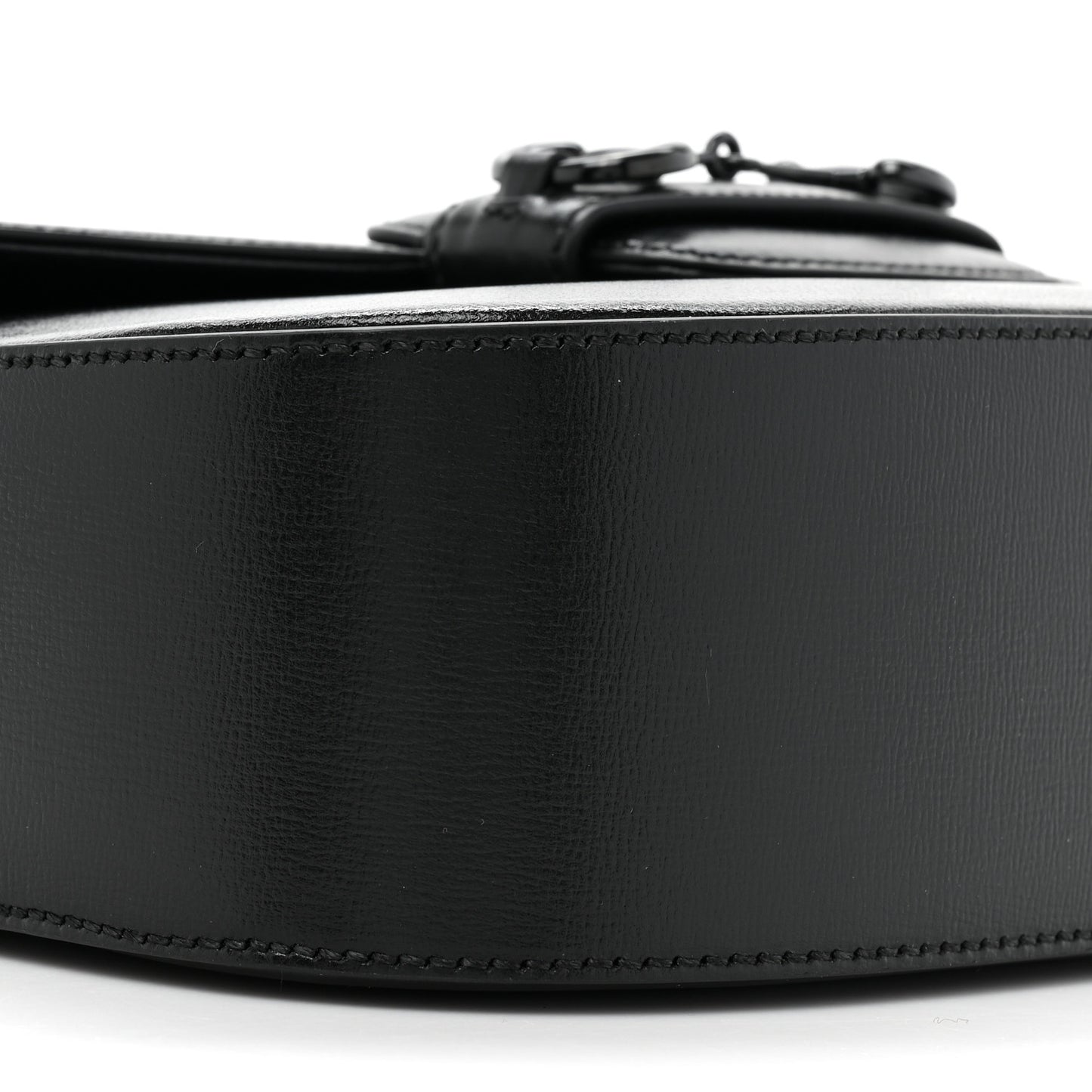 Azalea Calfskin Web Monochrome Horsebit 1955 Shoulder Bag Black