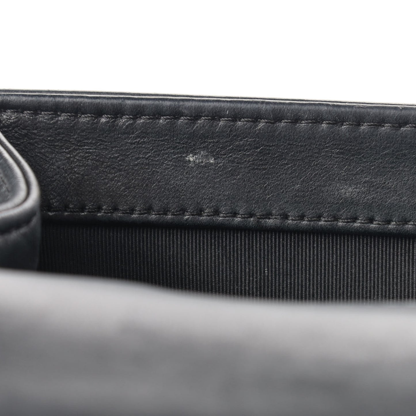 Lambskin Quilted Large Boy Flap Black