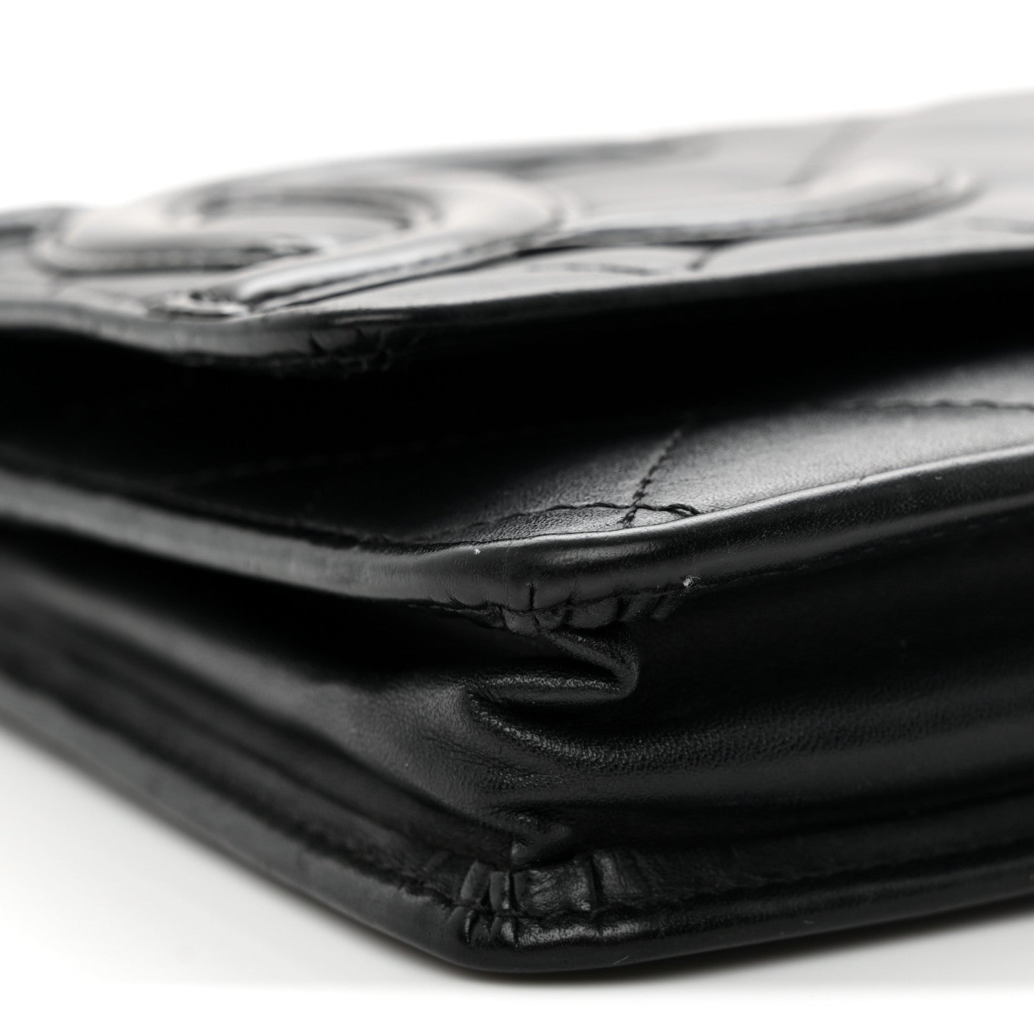Chanel Calfskin Quilted Cambon Wallet on Chain WOC Black 10 of 15