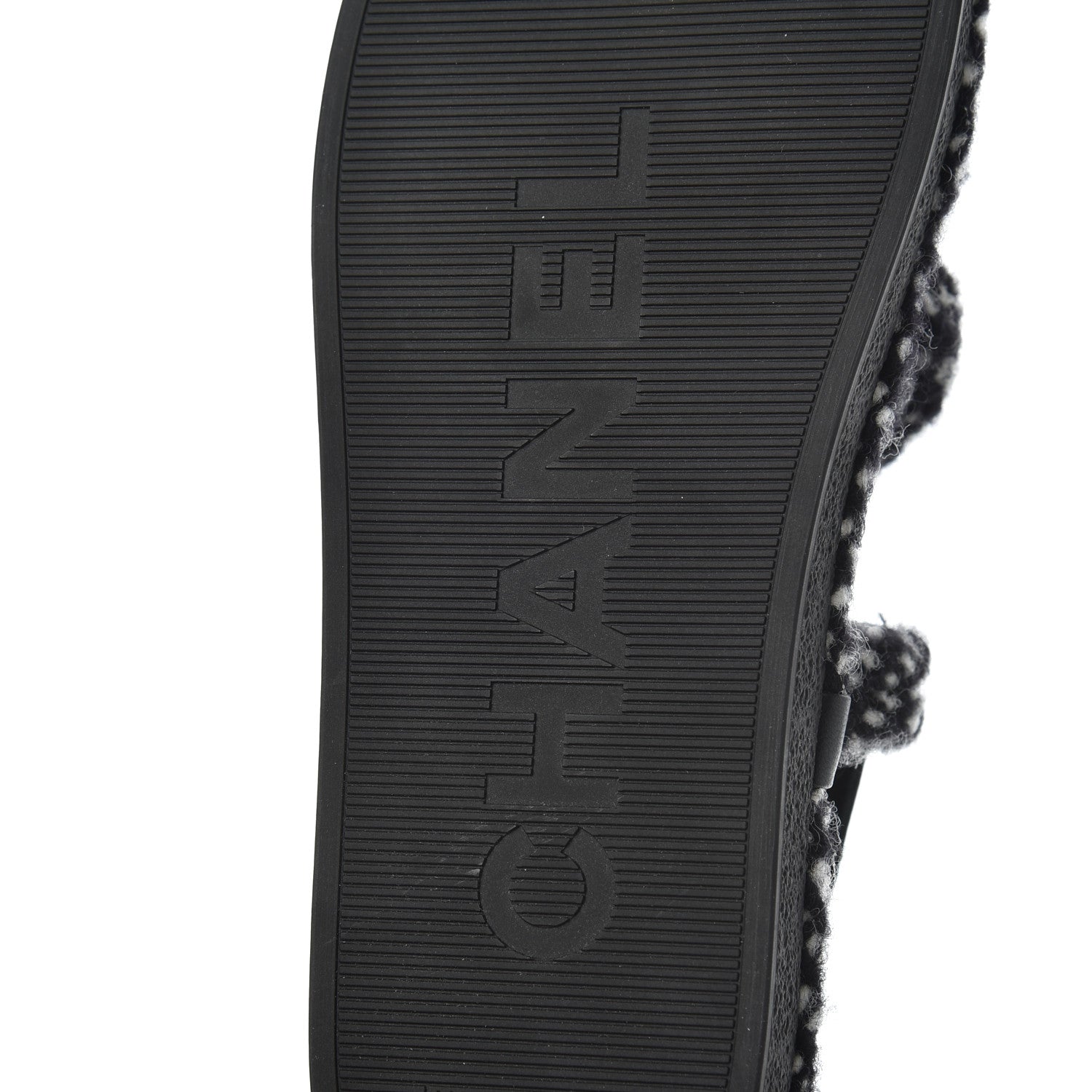 Chanel Cord Lambskin Quilted Logo Sandals 39 Black White 7 of 9